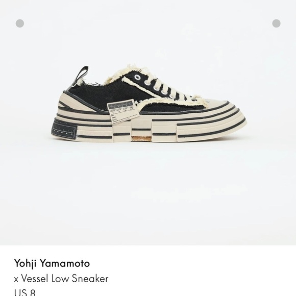 XVessels X Yohji Yamamoto Black and Cream Low Sneakers size 8 W( actual shoes) - Picture 4 of 9